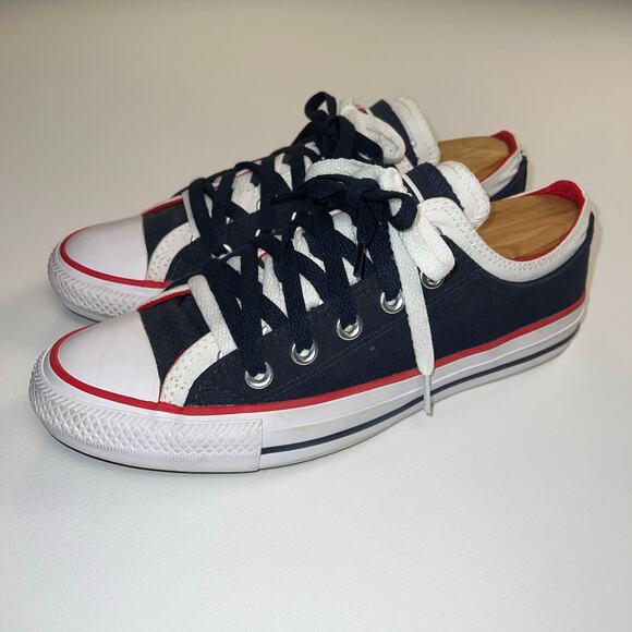 Converse All Star 567039F Red White & Blue Double Upper, Tongue & Laces Size 8 - Picture 2 of 13